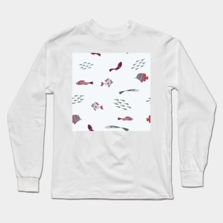 Ocean Fish on Pale Blue Long Sleeve T-Shirt